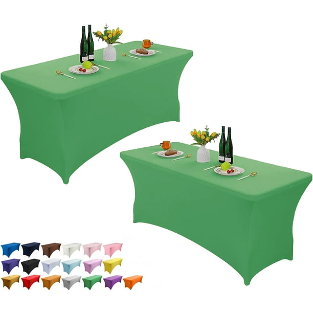 Wolfway 2 Pack 8FT Stretch Spandex Table Cover Washable and Wrinkle