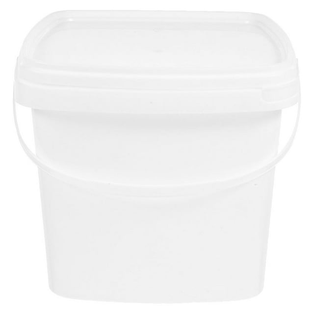Shisuyan Plastic Bucket with Handle and Lid Reusable Water Bucket Container Portable Bucket (2L)