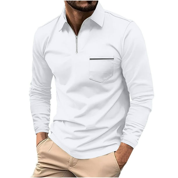 Blusa y camisa de manga larga con cuello vuelto para hombre, blusa informal de moda con cuello vuelto y manga larga, blusa transpirable, blusa para hombre