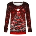 thumbnail image 3 of Long Sleeve Shirts for Womens 2025 Christmas TShirts Casual Trendy Xmas Tree Printing Blouses Soft Crewneck Christmas Shirt Pullover Tops, 3 of 9