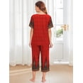 thumbnail image 6 of Ekouaer Women's Two Piece Lounge Set Short Sleeve Shirt and Capri Pants Mumu Pajama with Pockets Loungewear Pjs Sets, 6 of 7