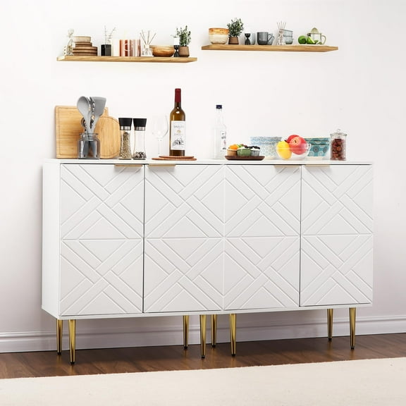 Buffet Cabinet with Storage, Modern Black Accent Cabinet with 2 Doors,Storage Cabinet for Kitchen Dining Living Room Entryway