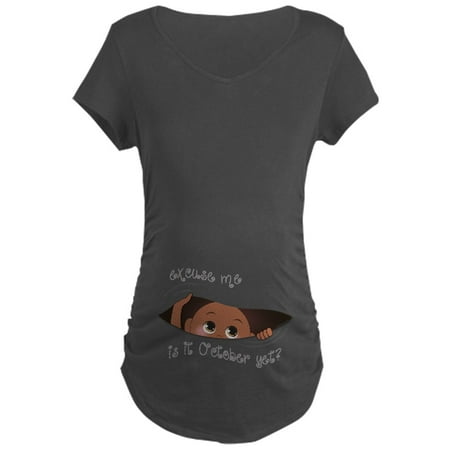 

CafePress - Funny Peeking Baby October Maternity Dark T Shirt - Maternity Dark T-Shirt