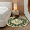 thumbnail image 2 of Round Rugs 3Ft, Green Boho Southwestern Round Area Rug Washable Indoor Throw Carpet, Antique Farmhouse Ethnic Small Non Slip Circle Rug for Bedroom Living Room Home Decor Aesthetic, 2 of 8