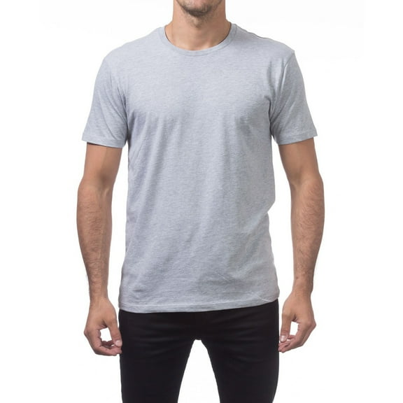 Pro Club Men's Lightweight Cotton Short Sleeve Crew Neck T-Shirt - Heather Gray - XL