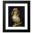 thumbnail image 2 of Anonymous 20x24 Black Modern Framed Museum Art Print Titled - Portrait of a Woman Holding a Roller of Music, Called Mme Courcier (1796), 2 of 5