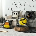 thumbnail image 5 of Sm:)e Polka Dot Stripe Bat Ghost Halloween Throw Pillow Covers 4-Pack 18 x 18 Inch, 5 of 7