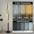 thumbnail image 2 of 70 Inch Spiral Floor Lamps Modern LED Floor Lamp for Bedroom 34W Dimmable Black Floor Lamp with Remote Control Contemporary Standing Lamp for Living Room Bedroom Kitchen Office, 2 of 5