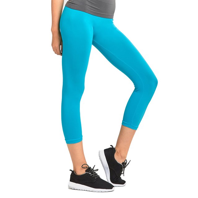 LAVRA Women's Capri Calf Length Color Leggings-Aqua
