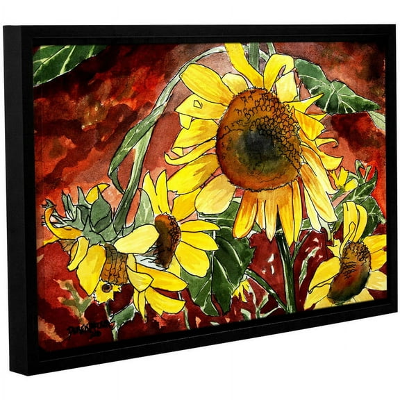 ArtWall Derek Mccrea "Sunflowers" Gallery-wrapped Floater-framed Canvas