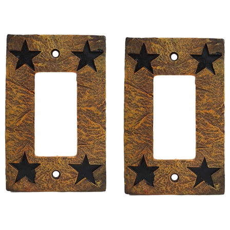Set of 2 Western Stars Silhouette Wall Single Gang Rocker Switch Cover Plates