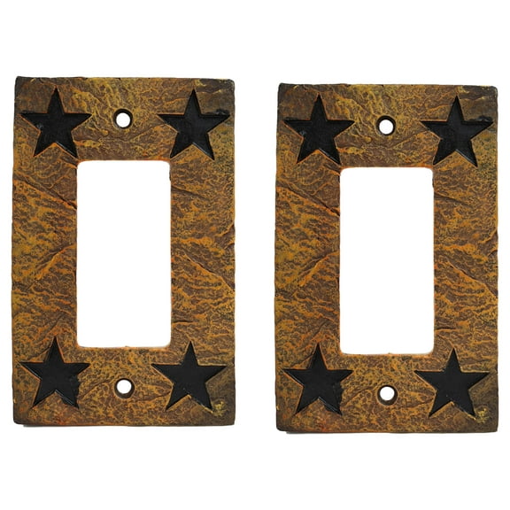 Set of 2 Western Stars Silhouette Wall Single Gang Rocker Switch Cover Plates