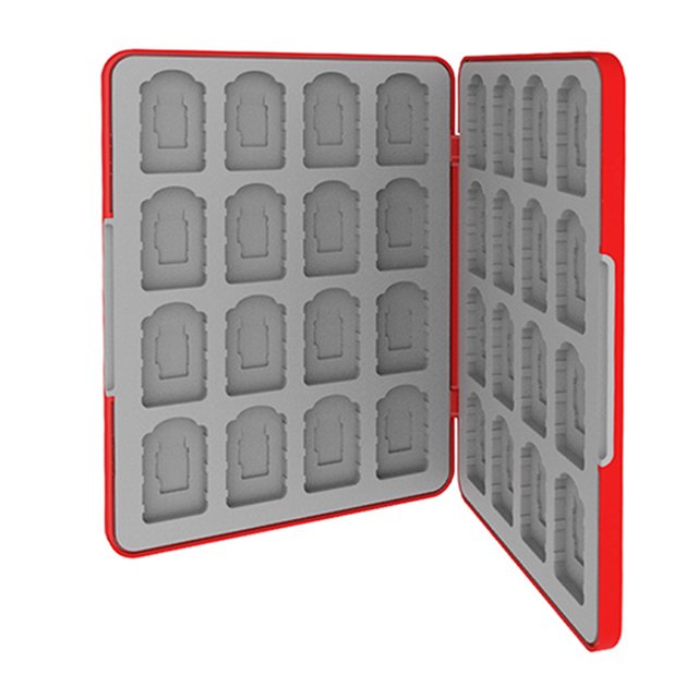 Estuche para Tarjetas Juego Caja Soporte Almacenamiento 32 Ranuras 2 2025/OLED/Lite () Rojo
