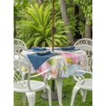 thumbnail image 2 of Outdoor Tablecloth with Umbrella Hole and Zipper, Easter Eggs Round Table Cloth 60 Inch Waterproof Tablecloth, Spring Daisy Eucalyptus Leaves Vintage Picnic Table Cover for Patio Camping, 2 of 7