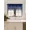 Navy Blue, variant on Gorgeous Home Linen 1Pc Wave Navy Blue Waterfall Valance with Tassels Faux Silk Rod Pocket Semi Sheer Dressing Window 55" wide X 18" long for kitchen décor