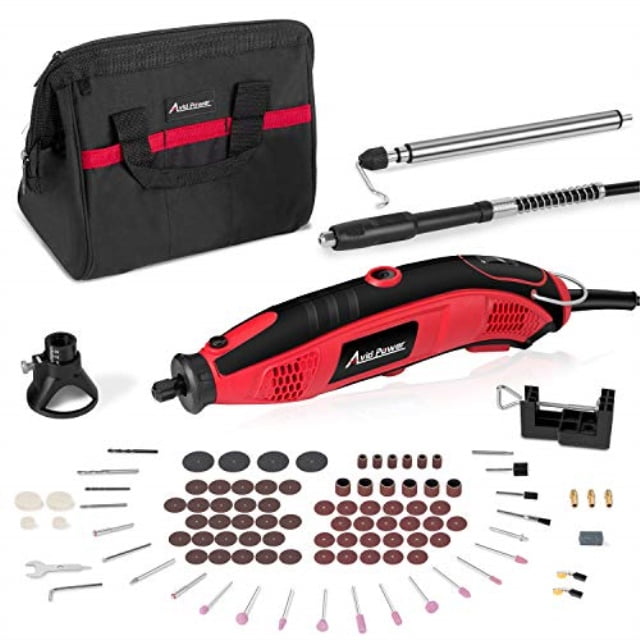 AVID POWER Rotary Tool Kit Variable Speed with Flex Shaft, 107pcs  Accessories and Carrying Case for Grinding, Cutting, Wood Carving, Sanding,  and 