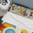 thumbnail image 4 of Designart "Graphic Geometrics Orange and Blue Mid Century" Mid-Century Bedding Covert Set - Abstract Midcentury Orange Abstract Bed Set With 2 Shams, 4 of 6