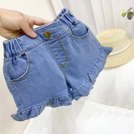 

PRAETER Girls Wear Baggy Flounce Jeans Shorts Outside Their Summer Clothes