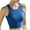 QR1-Blue, variant on Meichang Crop Tank Top for Women with Shelf Bra Ribbed Tank Tops Sleeveless Crew Neck Basic Padded Yoga Cami Workout Crop Tank Tops