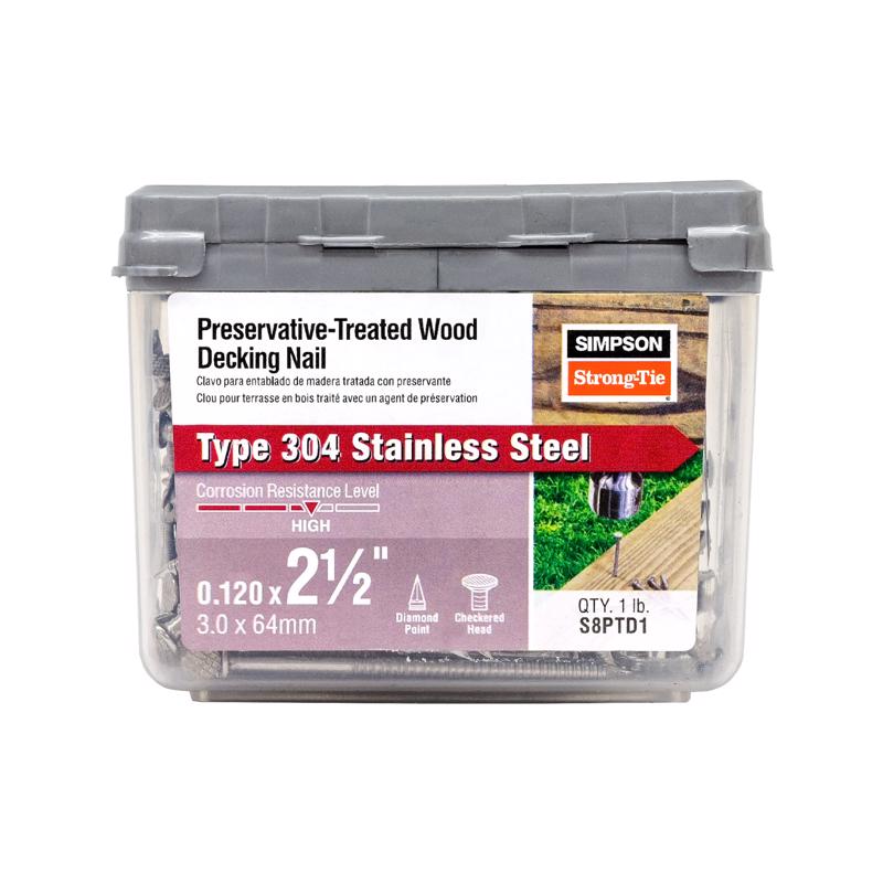 Swan Secure 8D 2-1/2 in. Deck Stainless Steel Nail Checkered Head 1 lb