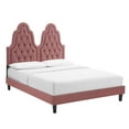 thumbnail image 2 of Modway Alexandria Performance Velvet Twin Platform Bed in Dusty Rose Pink, 2 of 10