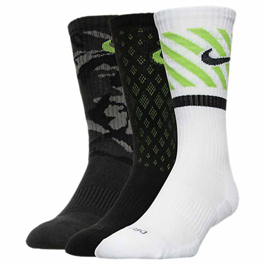 Nike Nike Mens Triple Fly Crew Socks 3 Pack Dark