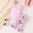 thumbnail image 4 of Rotm Toddler Baby Girl Clothes Summer Outfits Cute Bow Button Ruffle Camisole Pants Set Pink,9-12 Months, 4 of 7