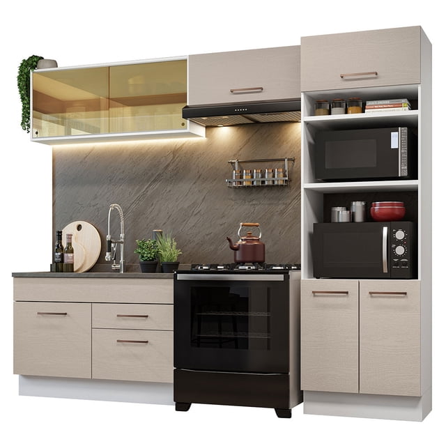 Cocina Integral 270cm Agata Madesa 05 Blanco/Crema