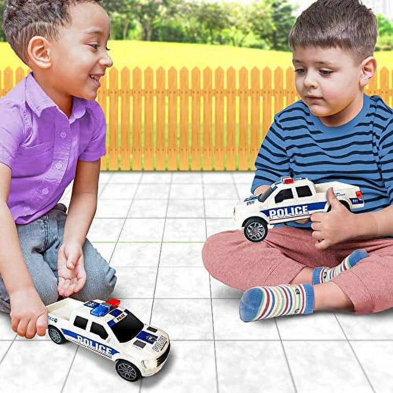 ArtCreativity Police Pickup Truck with LED Headlights and Sirens, Light-Up  Push and Go Police Vehicle, Pretend Play Toy for Kids, Best Birthday for