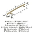 thumbnail image 3 of Amerock Cyprus 6-5/16 inch (160mm) Center-to-Center Golden Champagne Cabinet or Furniture Pull, 25 Pack, 3 of 4