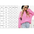 thumbnail image 4 of Womens Sweaters Pullover Oversized Deep V Neck Off Shoulder Tops Long Sleeves Loose Knit Sweater, 4 of 6