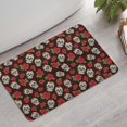 thumbnail image 2 of Brown Skull Rose Pattern Bathroom Rugs Mat,Non Slip Microfiber Bathroom Rug,Rubber Backing,Soft Bathroom Mats for Bathroom Floor,Tub and Shower,17x27in(43x68cm), 2 of 5