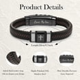 thumbnail image 3 of VEEDOFA Men's Triple Braided Leather Bracelet, Engraved "Love My Son", Birthday Graduation Gift for Him, 3 of 6