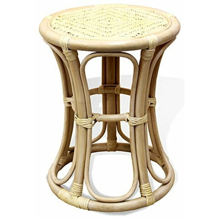 Natural Rattan - Handmade Design Eco Rattan Wicker Stool Plant Stand Natural Material Color Cream