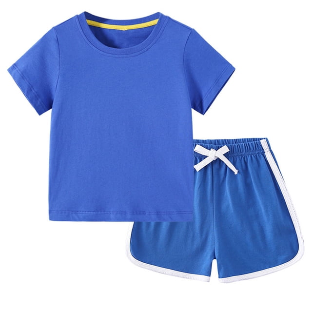 Odeerbi 18M-12Y Niños Niñas Conjunto de Verano Deportivo Camiseta de Manga Corta de Algodón Shorts Conjunto de Dos Piezas Suave