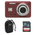 thumbnail image 1 of KODAK PIXPRO FZ55-BK 16MP Digital Camera 5X Optical Zoom 28mm Wide Angle 1080P Full HD Video 2.7"" LCD Vlogging Camera (Red) Bundled with SD Card and Slinger Camera Bag, 1 of 10