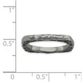 thumbnail image 4 of 925 Sterling Silver Stackable Expressions Polished Black-plate Princess Square Ring Size: 6; for Adults and Teens; for Women and Men, 4 of 4