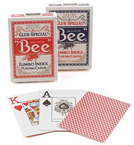 BEE JUMBO INDEX playing cards deck jumbo index red color plastic coated paper playing Air-Cushion finish magic tricks casino game cards new