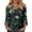 Dark Green, variant on Womens V Neck Three Quarter Sleeve Floral Print Casual Loose Fit T Shirt Top Lightweight Soft Fabric Blouse for Daily Wear Office Travel Dark Green S