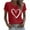 #201-Red, variant on Craaazy Women's Valentines Shirts Short Sleeve Heart Print T-Shirts Gifts