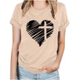 thumbnail image 2 of Pntutb Femmes Dédoublés Femmes de Mode Imprimé tops Manches Courtes sur Blouse Col Rond T-Shirt tops, 2 of 4