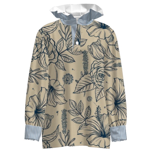Spring Fashion Women's Ruffled Stand-up Collar Shirt Loose Temperament Commuter Long Sleeve Top