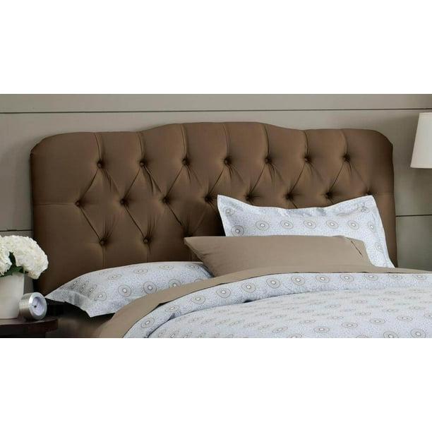 Tufted Headboard W Foam Padding In Shantung Chocolate California King Walmart Com Walmart Com