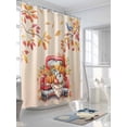 thumbnail image 3 of Fall Shower Curtain Orange Pumpkin Shower Curtains for Bathroom Thanksgiving Decor, Waterproof Polyester Shower Curtain Set with Hooks, Stall Long Size 54"x78" Autumn Truck Bird Leaves, 3 of 6