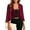 Wine, variant on MSJUHEG Chiffon Cardigans for Women 3/4 Pleated Sleeves Swimsuit Coverups Knit Shrug Sheer Chiffon Shrug Shiny Mesh Top Sheer Open Front Cropped Inwomen's Swimwear Cover Ups Wine Xl