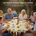 thumbnail image 3 of Round Outdoor Tablecloth with Umbrella Hole and Zipper, Vintage Sunflower Tablecloth with Elastic Waterproof, Summer Botanical Farmhouse Floral Patio Table Covers for 45" - 54" Picnic Pool Tables, 3 of 9