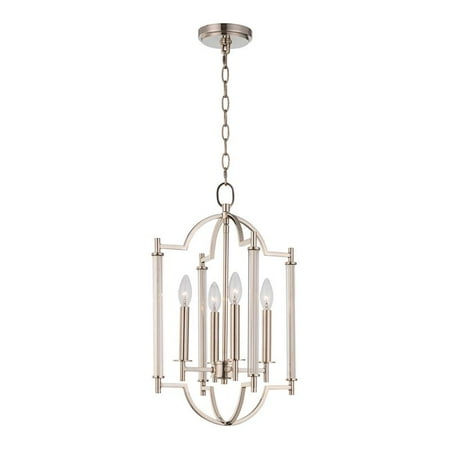 

Kalco Lighting Provence 4-light Transitional Glass Chandelier in Polished Nickel