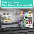 thumbnail image 3 of NUBILY Adjustable Height Under Sink Organizer 2-Tier Pull Out Cabinet Organizer, Space Saving Storage Rack for Bathroom Kitchen, White, 1 Pack, 3 of 10