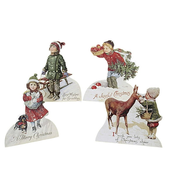 Christmas Christmas Children Dummy Board Mdf Vintage Images Rl0827
