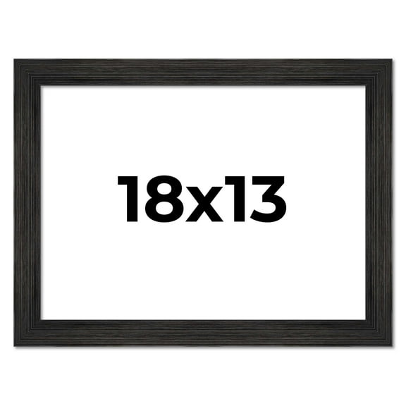 18x13 Frame Black Rustic Barnwood Solid Wood Picture Frame | 1.5 Inch Moulding Width | Includes UV